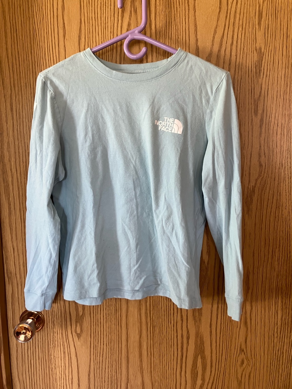 The North Face Pale Blue Long Sleeve Crew Tee
